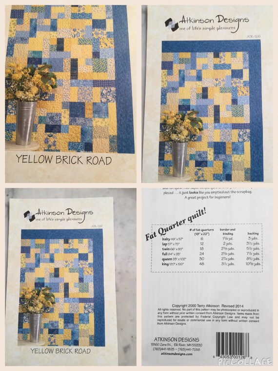 Yellow Brick Road Quilt Pattern By Atkinson Designs