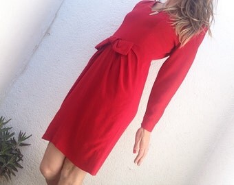 Guy Laroche red vintage dress elegant