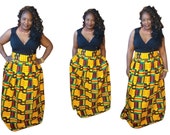 kente cloth maxi skirt