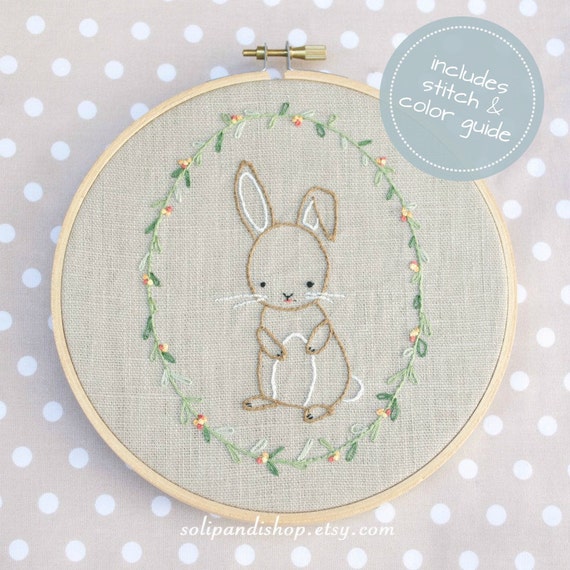 printing size frame t shirt Hand Pattern   Little Bunny, PDF Instand Embroidery