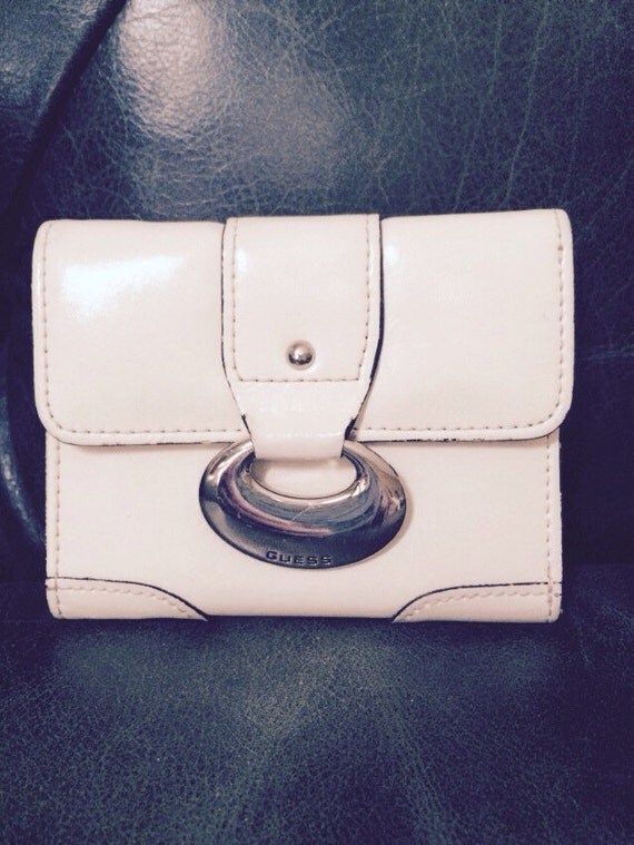 Vintage Guess Wallet Leather Wallet White Wallet Guess