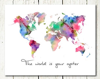 lets get lost printable world map of the world by SunnyRainFactory