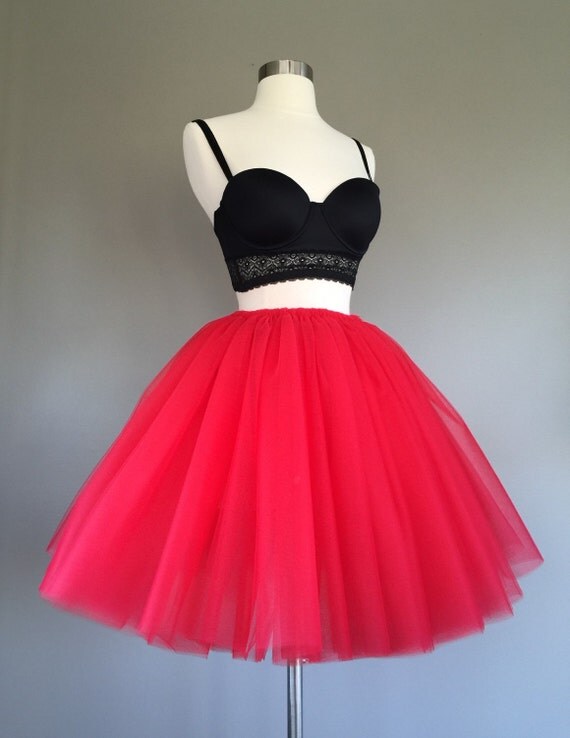Tulle skirt adult tutu adult red tutu womens tulle skirt