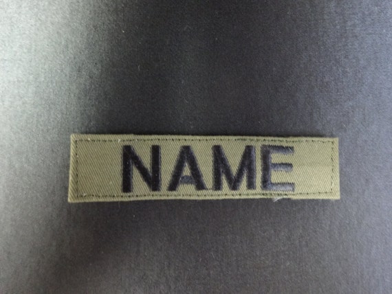 Military Style Name Tags With Velcro in Olive green Black Or