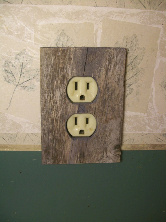 Weathered Wood Outlet Cover Outlet Cover Unique by JRWoodArt