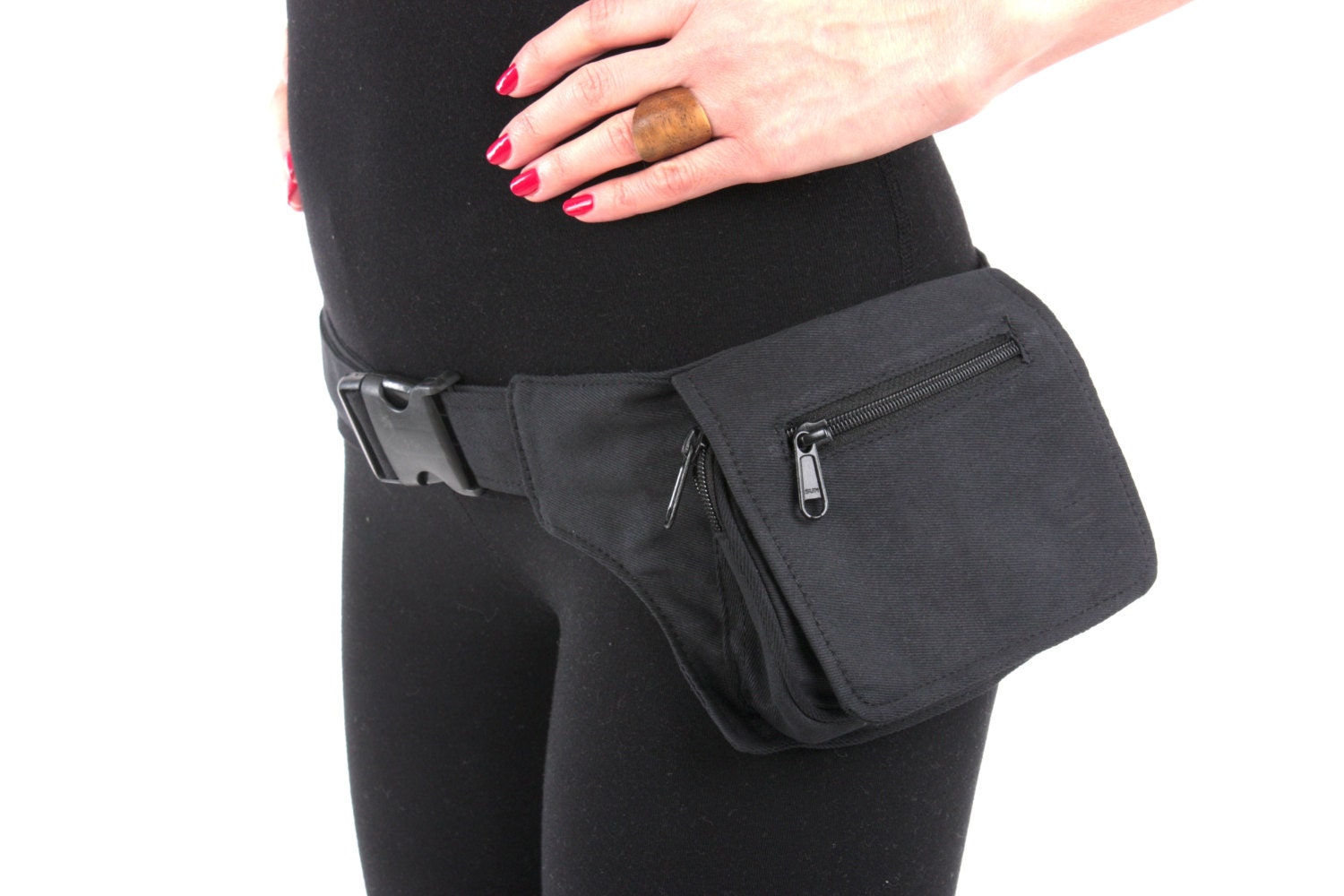 VEGAN Pocket Belt Single Hip Canvas Waist Pouch Utility Bag