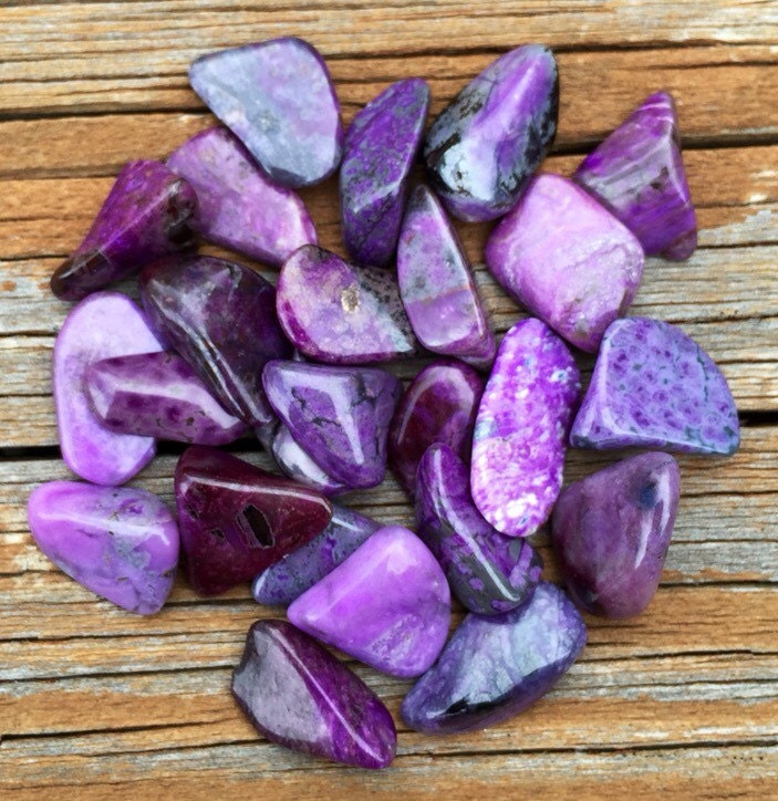 Set of 3 SUGILITE Stone Polished Tumbled Natural Crystal with