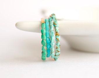 Tiny Turquoise Ring. Small Turquoise Ring. Genuine Turquoise Ring. Raw Turquoise Ring. Blue Turquoise Ring.