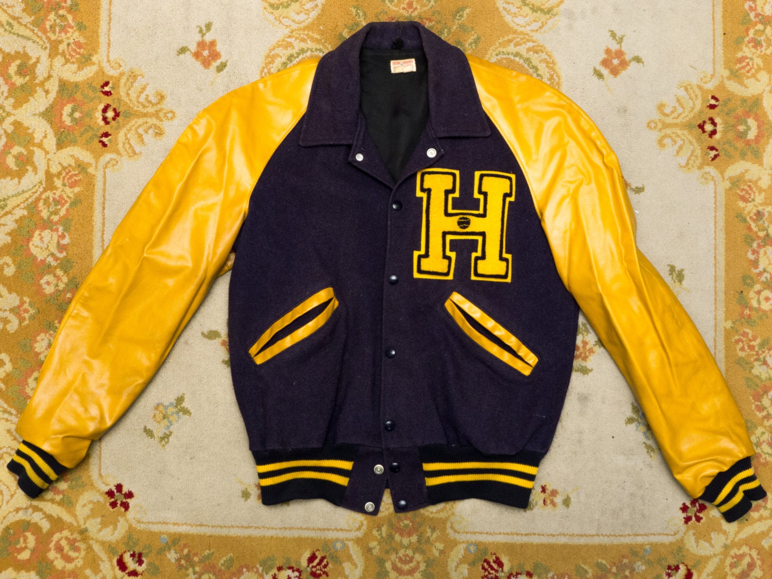 Vintage '50s VARSITY JACKET sz 36 Long Small mens