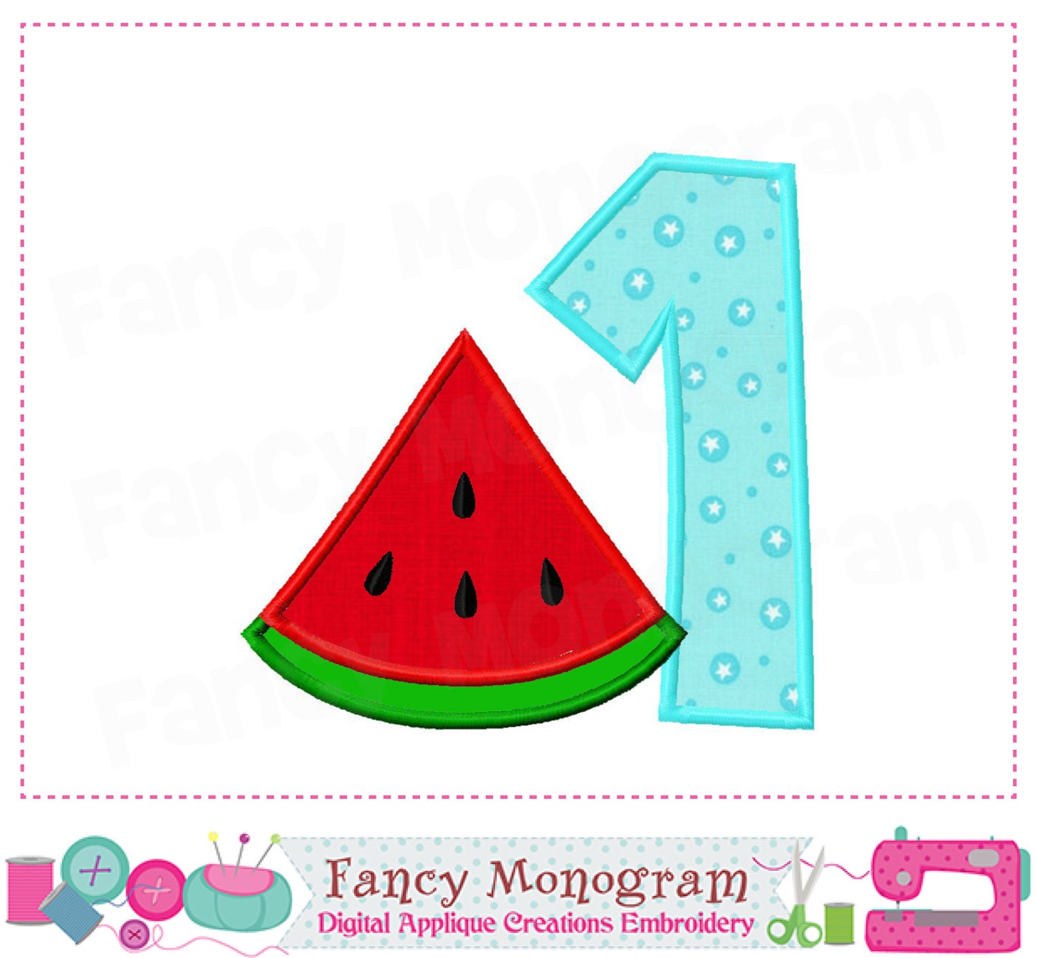 watermelon Number 1 applique,Beach,Number 1 applique,Watermelon ...