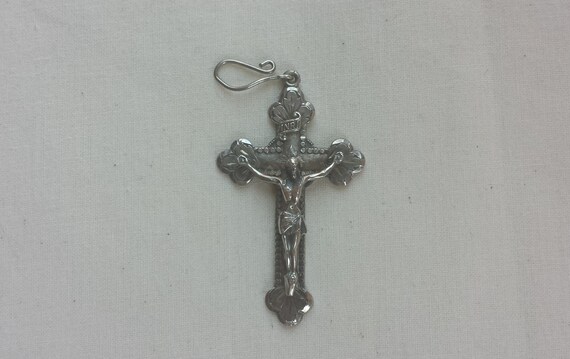 Vintage sterling silver crucifix with beautifully detailed