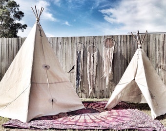 Large outdoor canvas Teepee tent 1.9m high x 1.6m wide, handmade wigwam, tepee, TENT ONLY, festival, glamping, gypsy, wedding prop