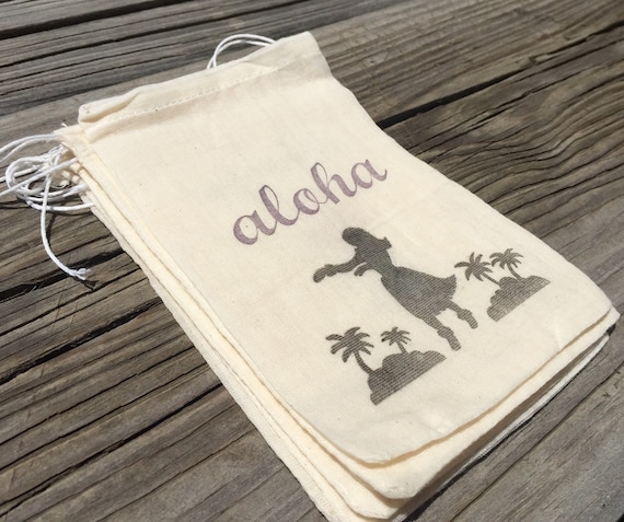 10 Hawaiian Favor Bags Aloha favor bags hula by EverlongEvents
