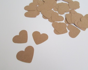 Large Heart Shaped Confetti | Kraft Paper Heart Confetti | Rustic Wedding Confetti | Table Decoration | Pack of 50