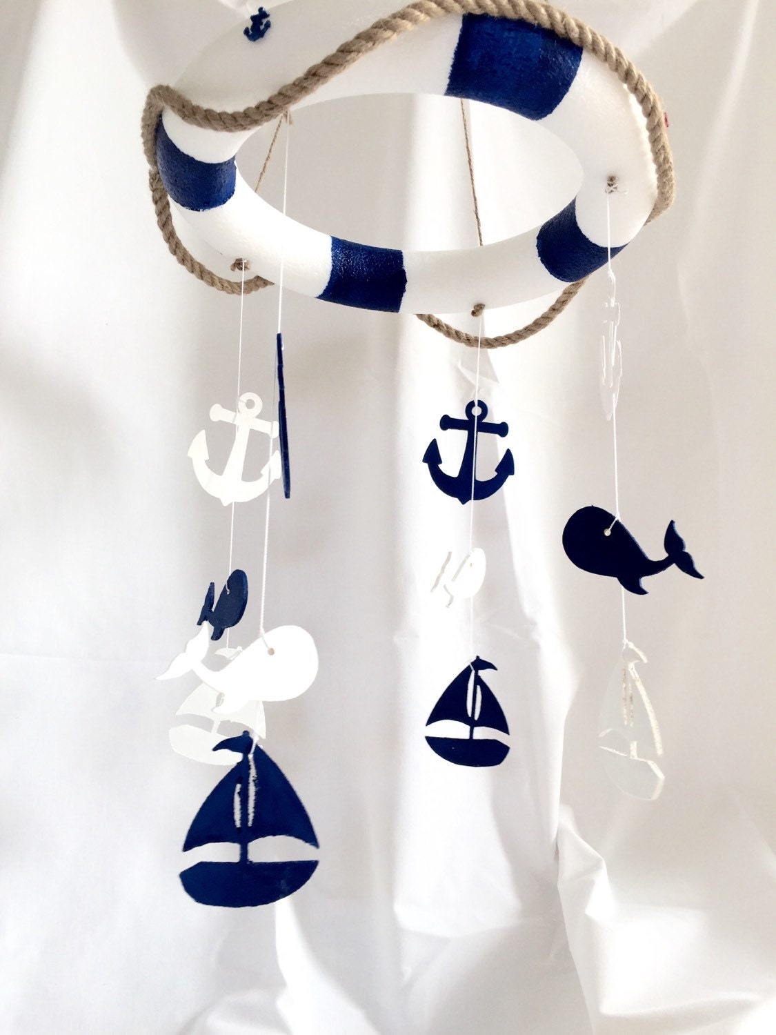 Ahoy Nautical Baby Crib Mobile/ Baby Mobiles by TheYellophant