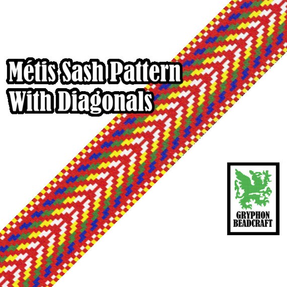 Loom Beading Pattern Métis Sash With Diagonals