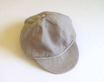 Linen hat beige boys linen hat, summer hat, newsboy hat, Toddler boy hat, Linen newsboy cap