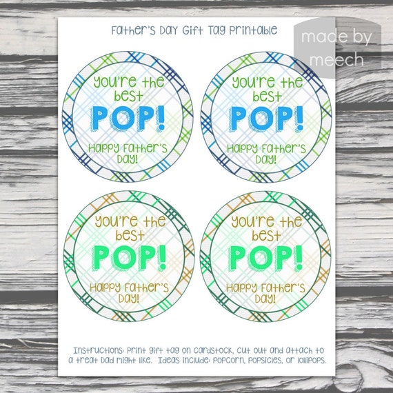 You're the Best Pop Father's Day Printable Gift Tag
