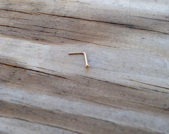 Thin Gold Nose Stud,spirals stud, 14K gold filled studs.24 gauge,14k gold filled nose studs, dot nose stud, flat head nose stud.