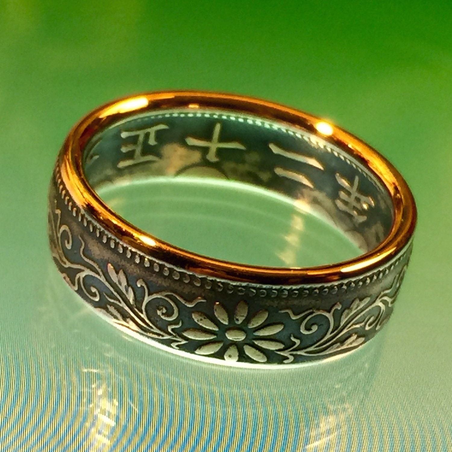 Beautiful Japanese 1 Sen Coin Ring