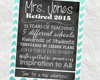 Teacher Retirement Chalkboard Printable Square Retirement