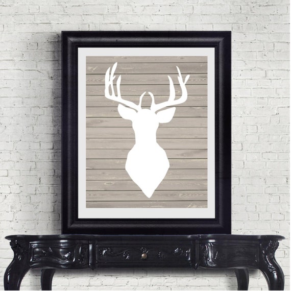 Items similar to Deer Print - Deer Head Wall Art - DIY Printable File ...