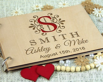 Beautiful FAMILY MONOGRAM Personalized Wedding Guest Book, Bridal Shower-Anniversary-Family Reunion-Birthday-Retirement Memory Book