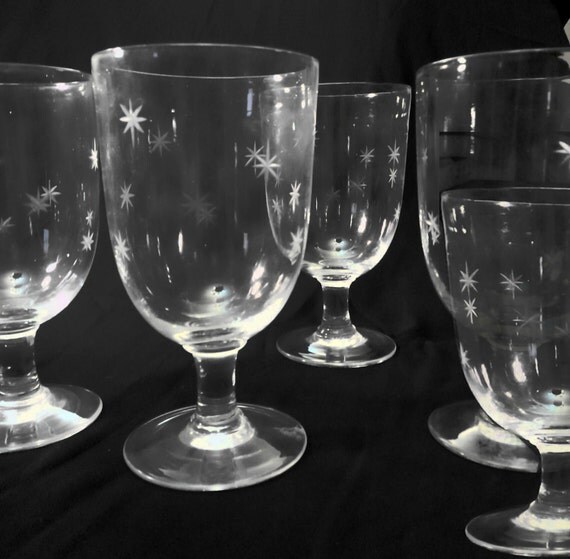 5 Vintage Noritake C.G. Quartzex Stardust Etched by IpoDepot