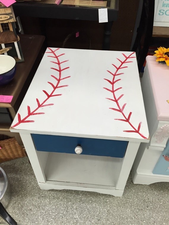 Kids nightstand baseball nightstand boys by SandJBargainVault