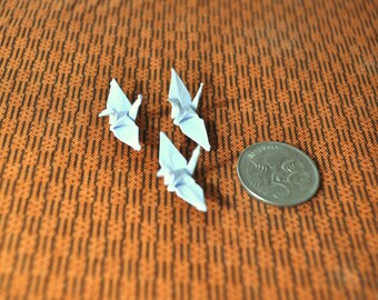 25 Tiny Origami Cranes in White