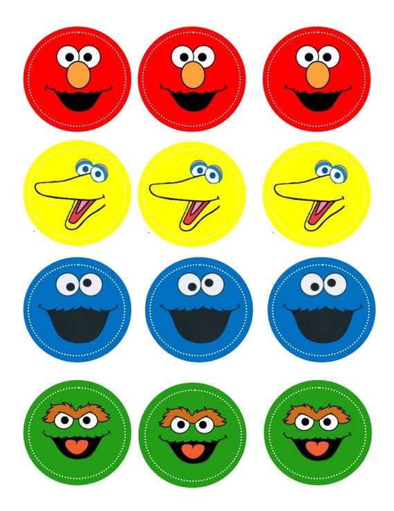 Sesame Street Cupcake Toppers PRINTABLE