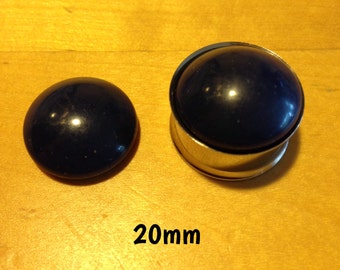 20mm navy dark blue domed plugs for stretched ears