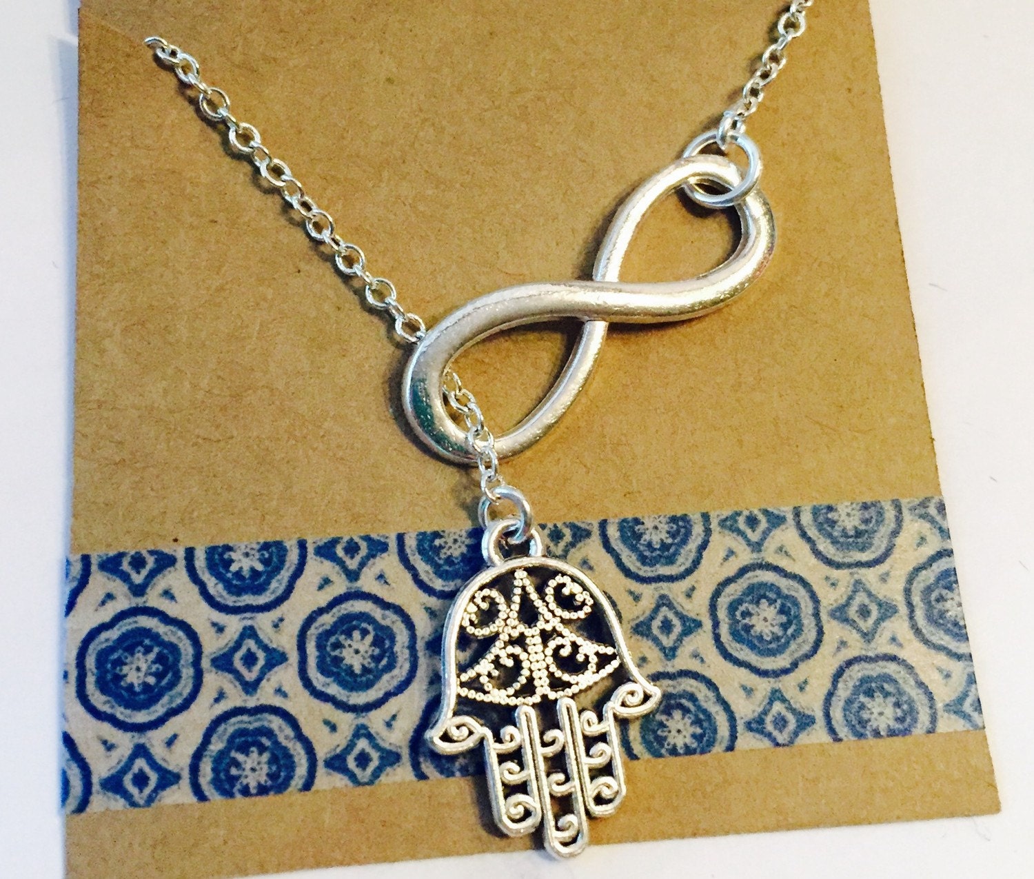 Hamsa Hand Necklace Hamsa Hand Charm Spiritual Charm