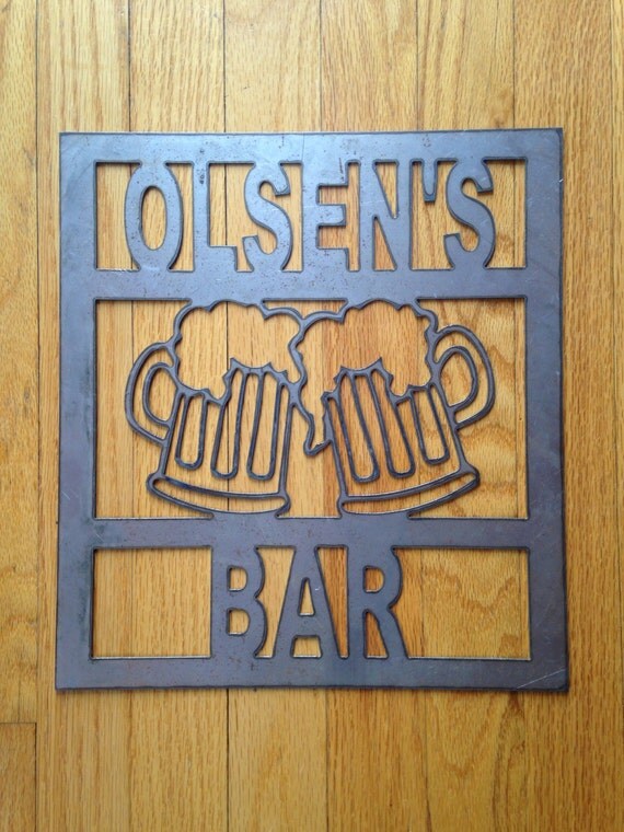 Steel Personalized Bar Metal Sign