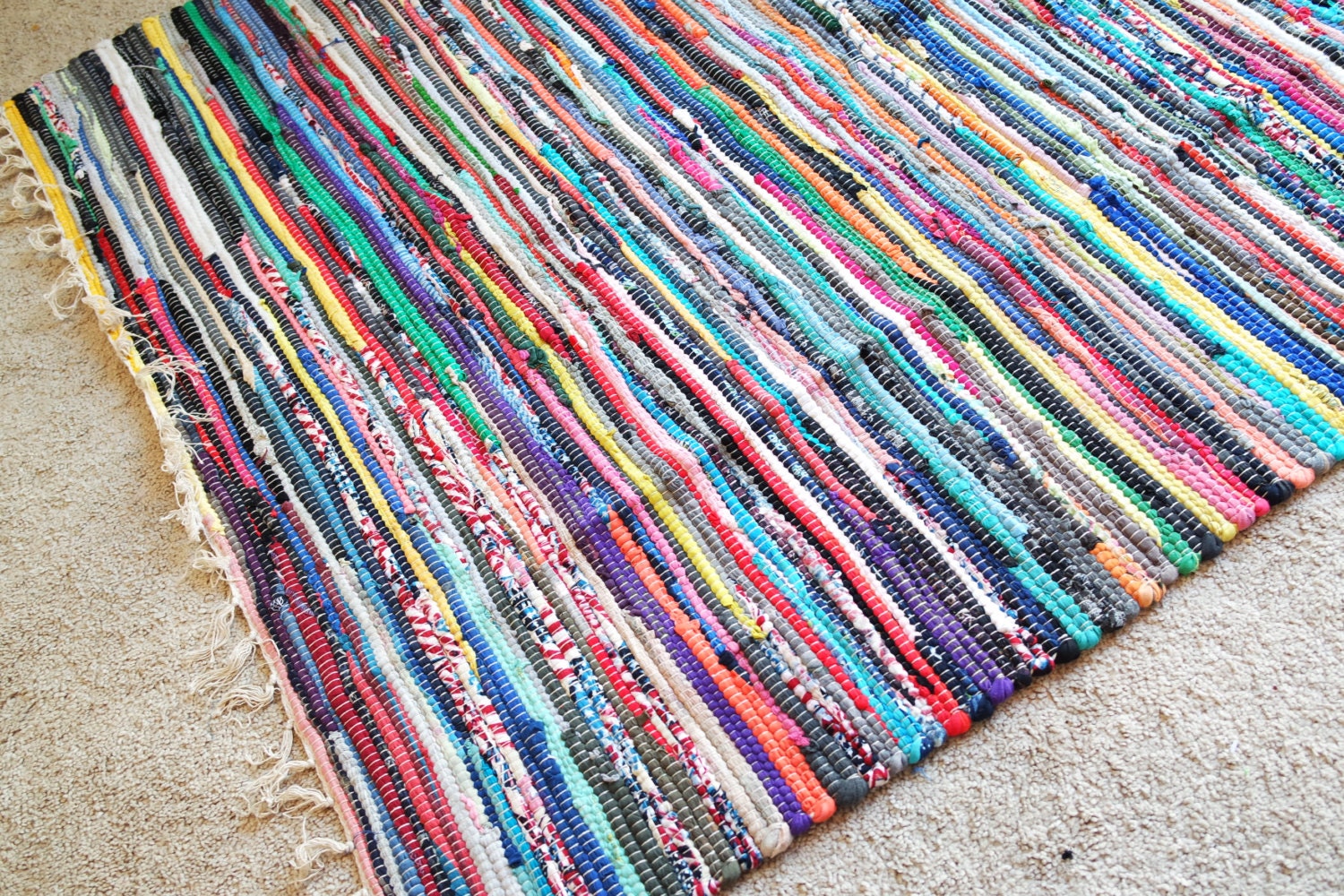 Rag Rug Eco Friendly / Large Scrap Multi by YourGreatestStory