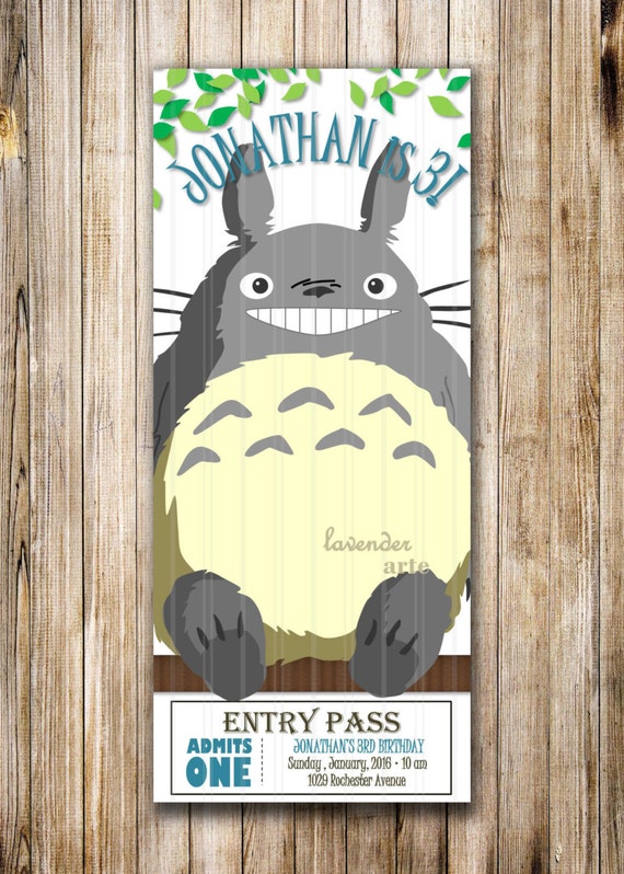 Totoro Party Invitations 2