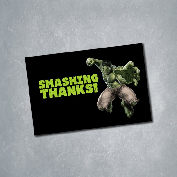 Hulk Digital Birthday Thank You Card. by PartyHiveCreations