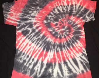 Items similar to L Youth Red Black tie dye shirt on Etsy