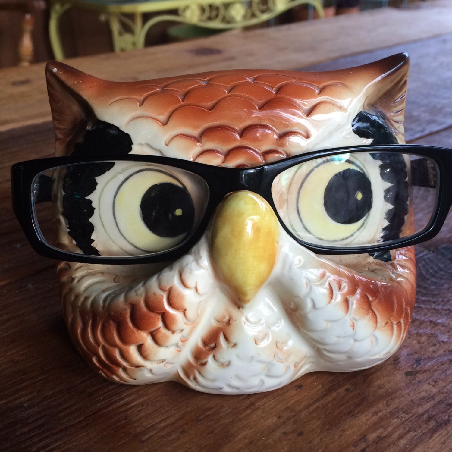 1960's vintage owl eyeglass holder retro eyeglass stand