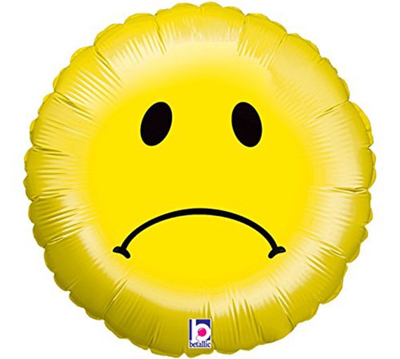 Sad Smiley Face Mylar Balloon - 18 inches - Emoticon emoji Balloon by ...