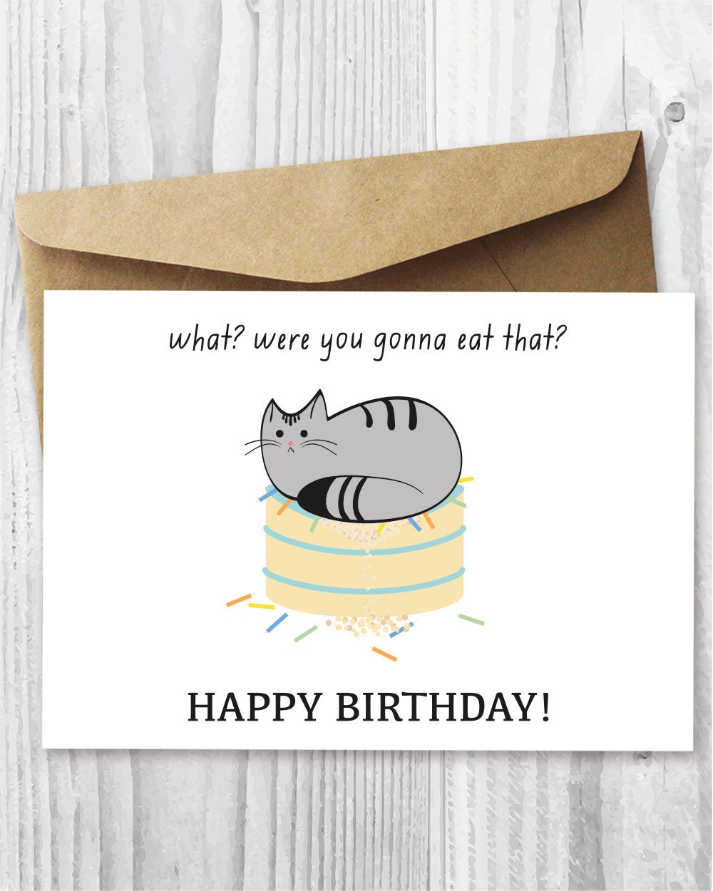 printable cat birthday card happy birthday cat digital card