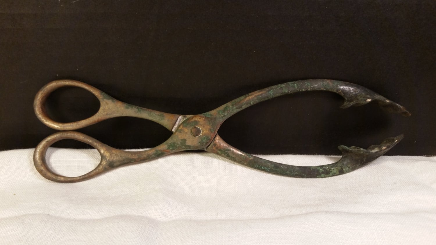 Brass Patina Scissors Vintage Canning Sugar Tongs Metal Tongs