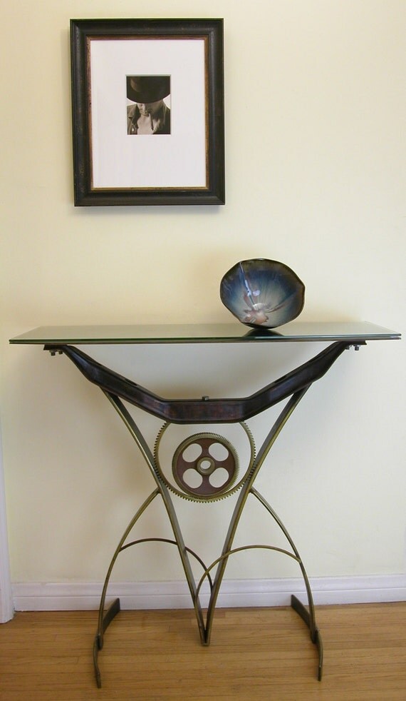 Welded Steel Industrial Steampunk Table