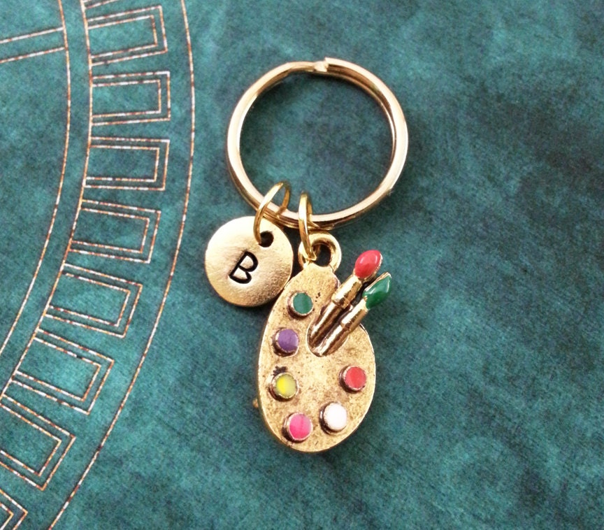 Paint Palette Keychain SMALL Paint Keychain Personalized