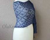 dark blue lacy stole hand knitted oversize scarf alpaca silk luxury shawl summer shawl
