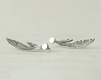 Sterling Silver Ear Cuff Shooting Star Ear climber Pin Earrings Boho Jewelry - FES015 T2