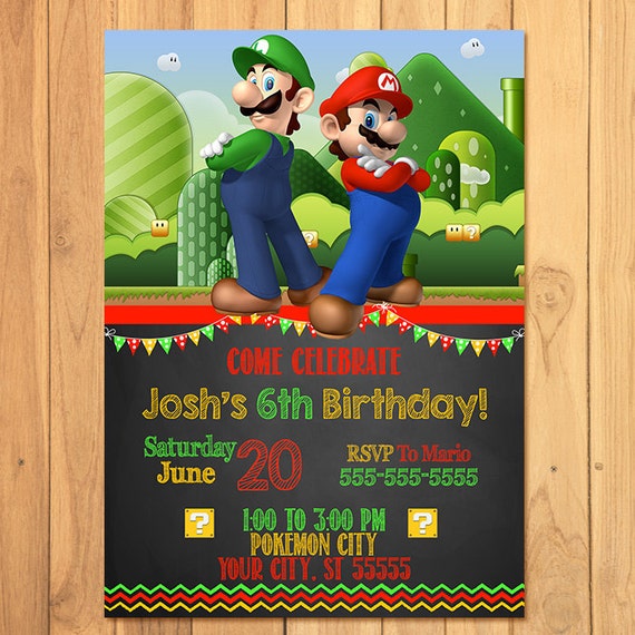 Mario Birthday Party Invitations Free 6