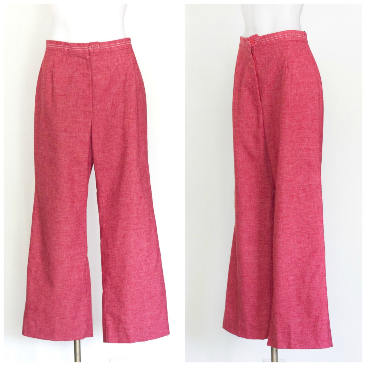 1970s salmon colored wide legged pants from The Villager