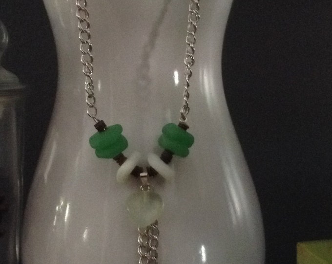 Green Beach Glass Necklace...originally 27.00