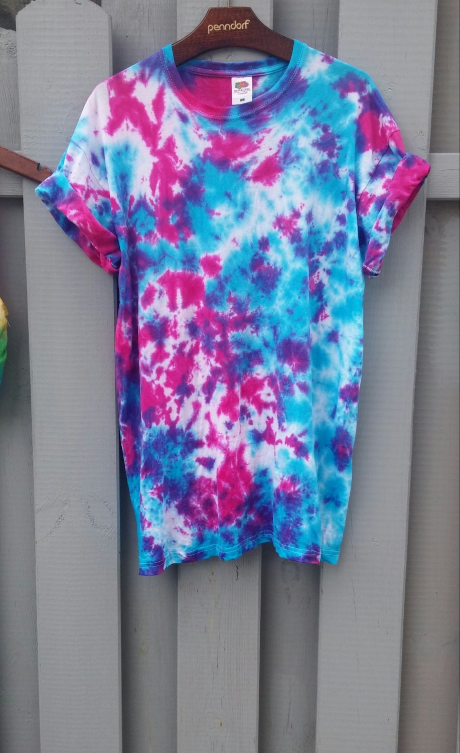 Galaxy Tie Dye Shirt bright colors blue pink